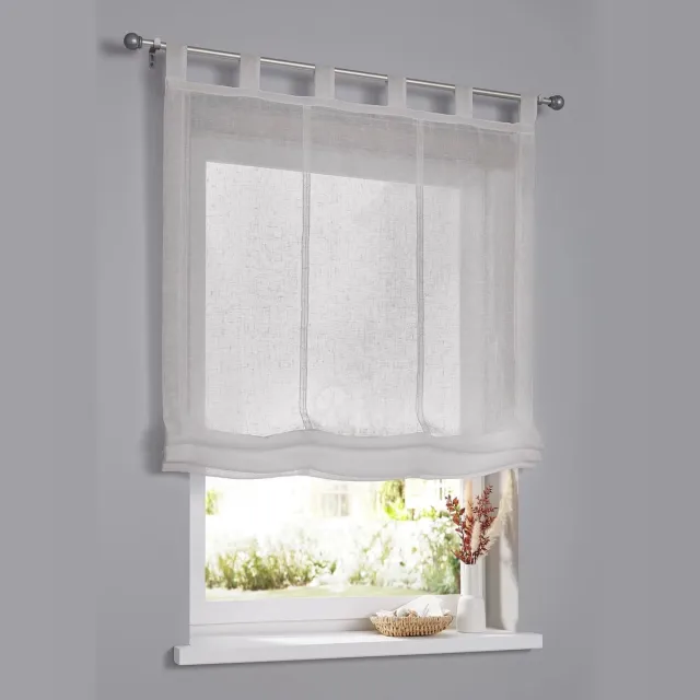 Ibenzoa Vouwgordijn met Handige Lussen en Semi-transparante Stof voor Optimaal Daglichtbeheer, 60x145 cm beige