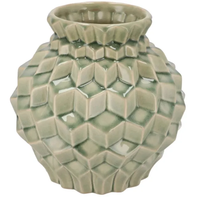DK design Daan Kromhout - Vaas - Gia - Groen - Structure - 3D effect - 23x23cm - Keramiek