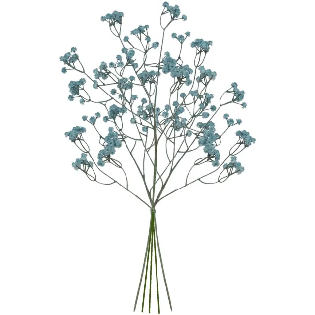 CHAKS Kunstbloem Gipskruid - 5x - 60 cm - blauw - tak - kunst bloem - Gypsophila