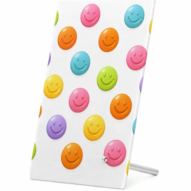 Mr Cadeautjes Glasframe 11 x 16 - design Een set van ronde fruit-icoontjes met glimlachende gezichten | cadeau Wit