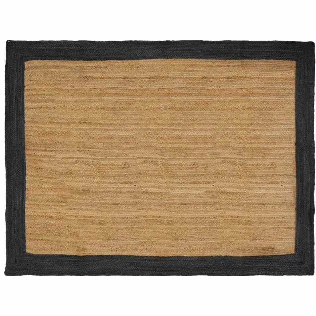 vidaXL Gebied - Tapijt - Donkergrijs - en - natuurlijk - 160 - x - 230 - cm - Jute Donkergrijs en Natuurlijk