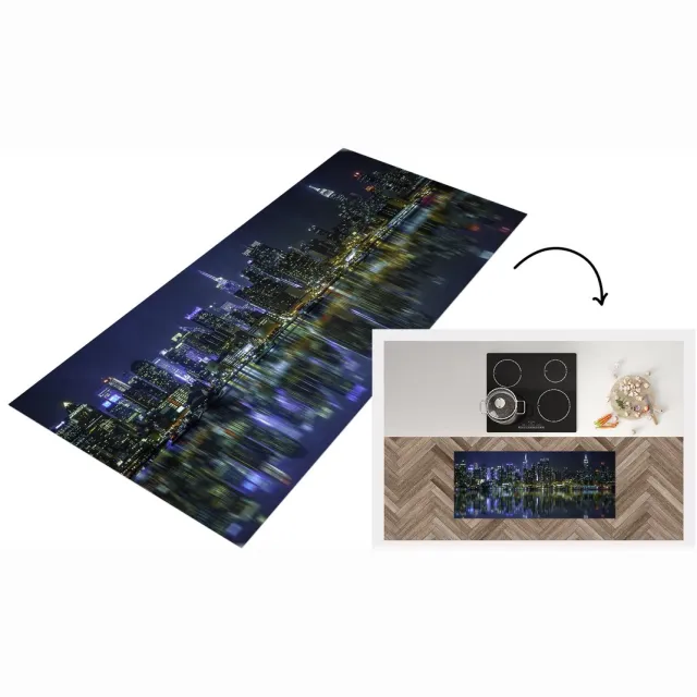 KitchenYeah Keukenloper - Loper keuken - New York - Skyline - Amerika - Keukenloper vinyl Multicolor