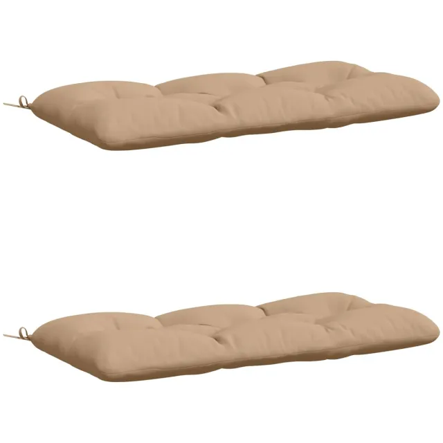 vidaXL Bankkussens - VIANEN - 2 - st - 100% - Polyester - Zand - 100 - x - 60 - x - 12 - cm