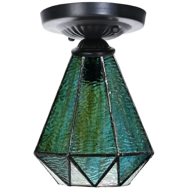Coloured by Art Tiffany plafonnière zwart met Arata Green - Art Deco Trade Groen