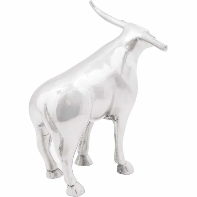 vidaXL Stierensculptuur Zilver 20 x 17 x 23 cm Aluminium