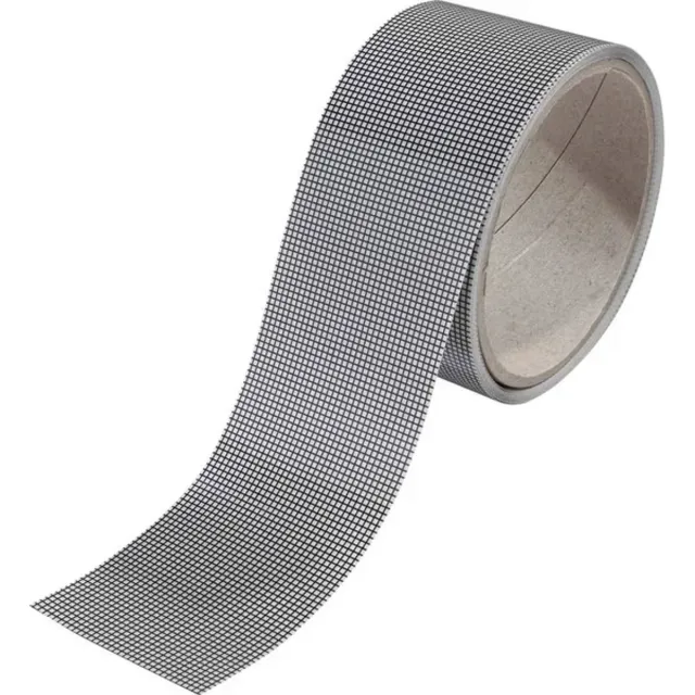 Westfalia Reparatieband voor vliegenhor - Transparant plakband van folie met rasteroptiek voor eenvoudige reparatie van gaten in vliegenhorren, 4,5 meter lengte x 5 cm breedte, acryl-kleefmiddel Zwart