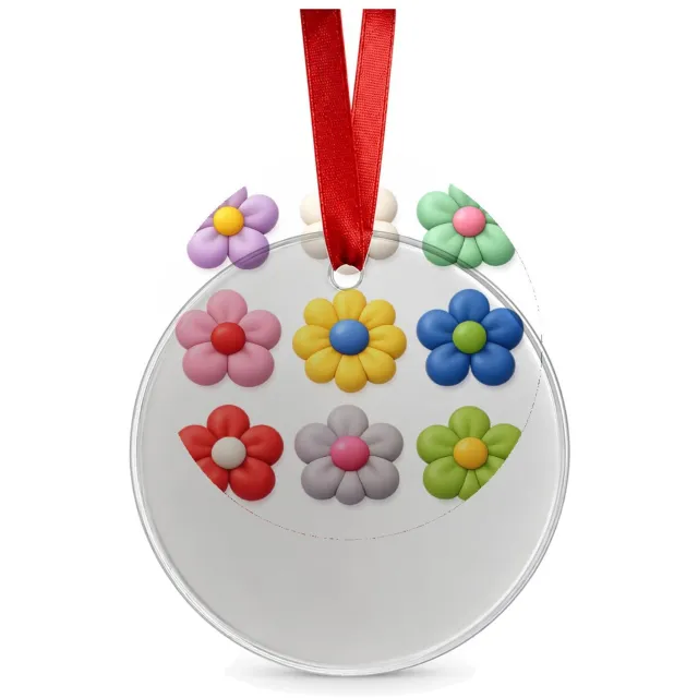 Mr Cadeautjes Glazen cirkel Ø 8,9 cm - design Een reeks speelse fruitvormen met verschillende texturen, ne | cadeau Wit