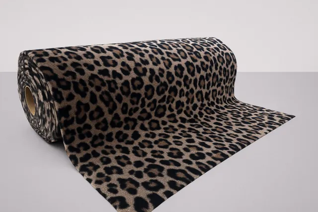 123deurmatten.nl Panterprint deurmat - 60x100cm - 100% polyamide - Anti-slip deurmat - Droogloopmat - Schoonloopmat - Deurmat binnen - Wasbaar Bruin