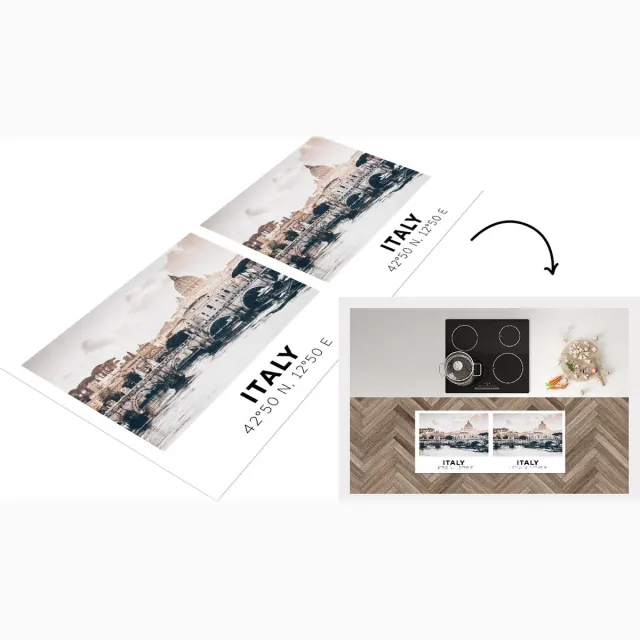 KitchenYeah Keukenloper - Loper keuken - Italië - Brug - Rivier - Keukenloper vinyl Multicolor