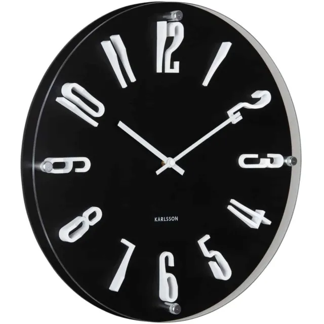 Karlsson Wandklok Esencia Elevated - Zwart - Ø40cm - Wandklok Modern
