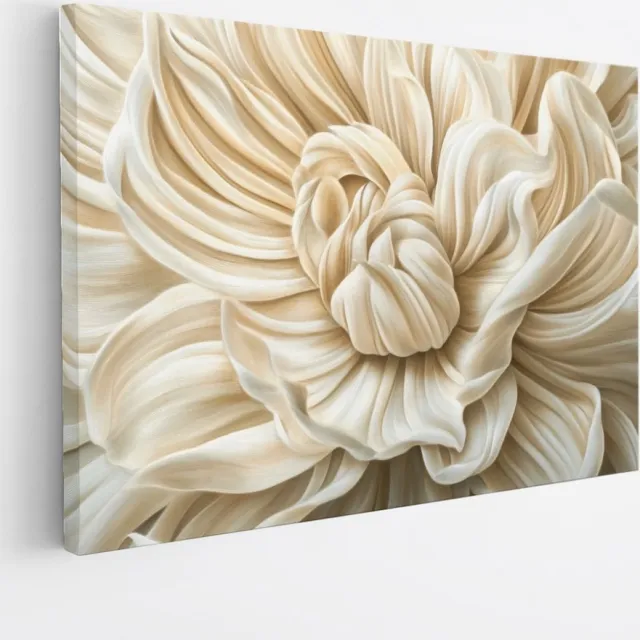 Saammp Canvas Schilderij - Witte bloem - Groot - Natuur - Abstract - 70x50 - Foto op canvas - Wanddecoratie - Muurdecoratie Woonkamer - Woonkamer Decoratie Multicolor