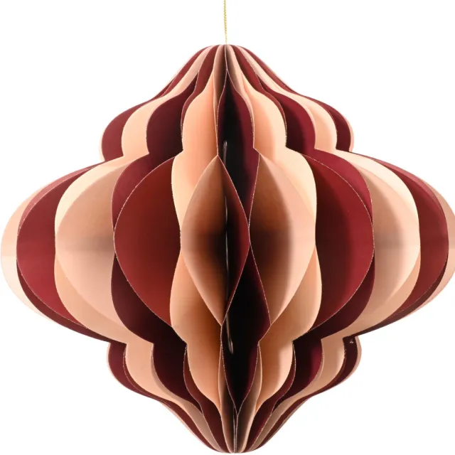 Decoris hangornament papier (43x38 cm) Ossenbloed, beige