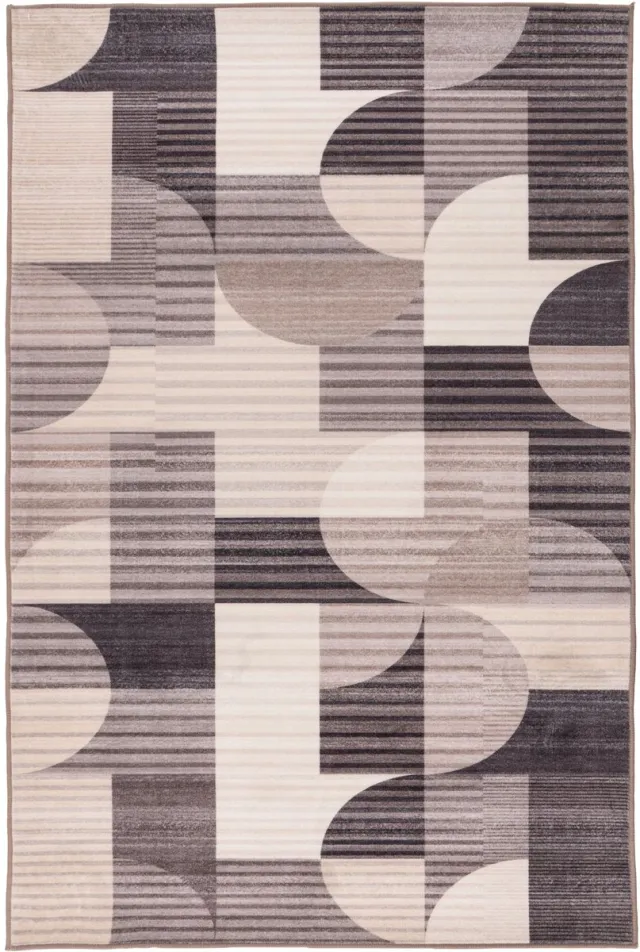 Padiro design laagpolig vloerkleed 200 x 290 cm - lichtbeige - modern abstract ontwerp - voor vloerverwarming - van polyester