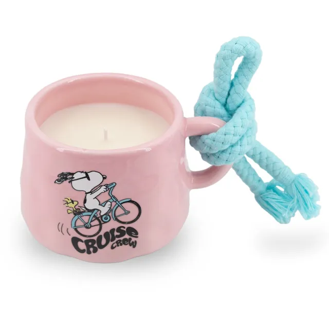 Peanuts geurkaarsen - mok - met touw - Cruise Crew roze