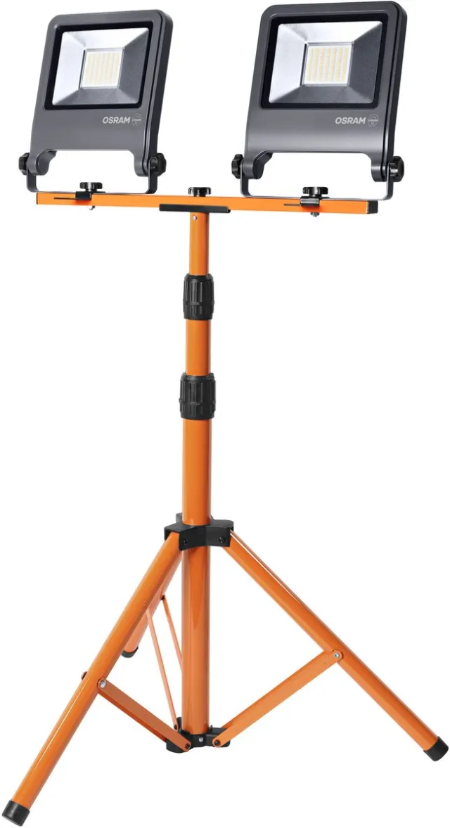 Osram LED werklamp statief 2x50W 840, 4000K koel wit, 9000 lm, IP65, hoogteverstelbaar 1,8 m, 360° Donkergrijs