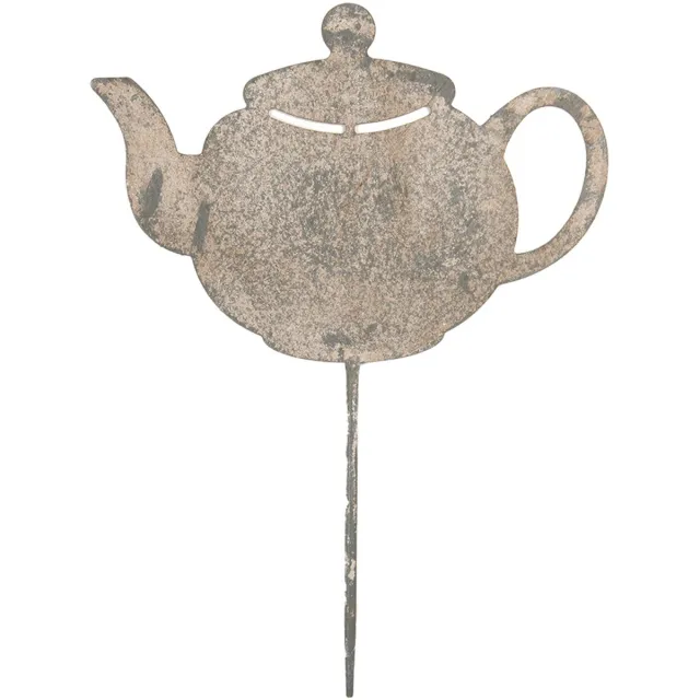 Clayre & Eef Tuinsteker Theepot 26x1x35 cm Grijs Metaal