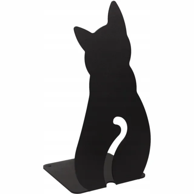 Gamet Serie - Boekensteun - Stalen Kat - Zwart - 18cm
