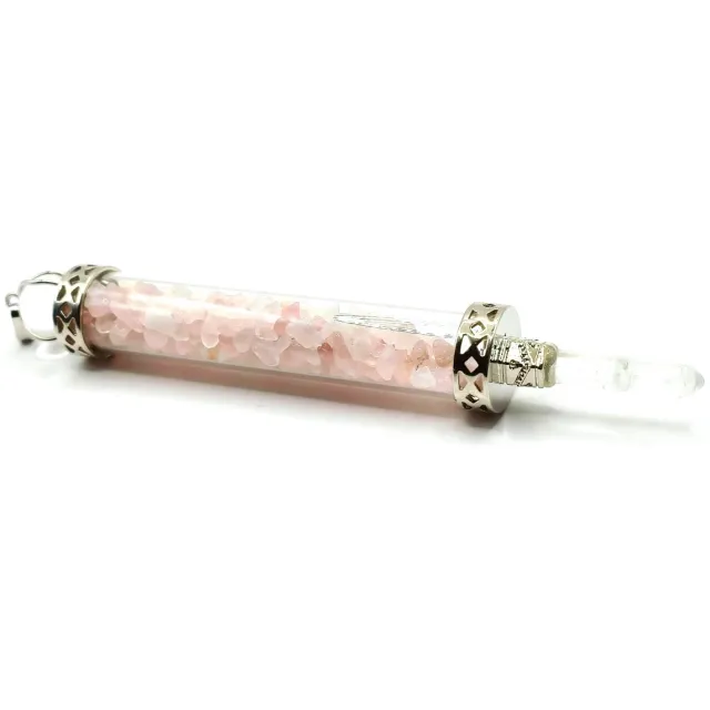 Something Different Toverstaf Rozenkwarts - Healing Wand met Rozenkwarts en Seleniet 13 cm.