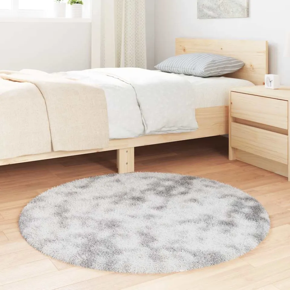 vidaXL Hoogpolig vloerkleed NAVARRA polyester zilvergrijs, foto 3