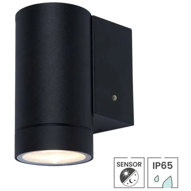 Lybardo Buitenlamp met sensor dag en nacht - Wandlamp Buiten - Voor GU10 Spot Zwart