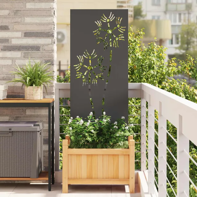vidaXL Tuin Privacy Screen Zwart 50 x 140 cm Koudgewalst staal