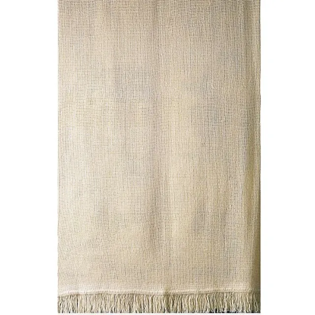 POYET MOTTE Ecru geweven gordijn in Marseille-stijl (225 x 140 cm)