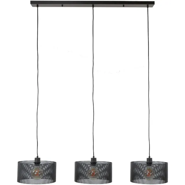 Nest of Nora Hanglamp - 3-lichts rond mesh - Ø30 cm - Zwart Donkergrijs