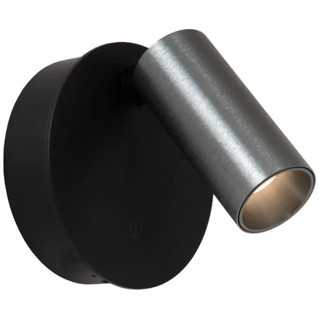 Lucide TONI - Oplaadbare Wandspot / Wandlamp - Accu/Batterij - Ø 8,1 cm - LED Dimb. - CCT - 1x2W 2700K/4000K - Magnetisch - Grijs ijzer Grijs ijzer, Zwart