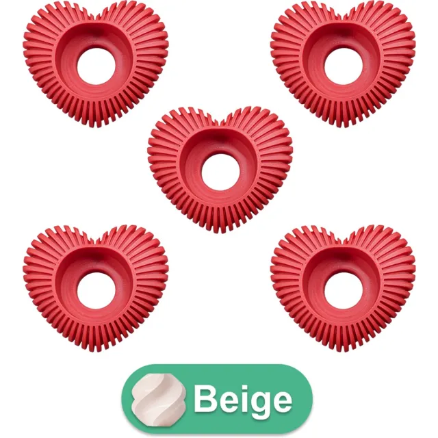 Lovora Waxinelichthouder Hart Gestreept - Beige - 3d geprint - Geschikt voor LED waxinelichtjes – Moderne woonaccessoire – Stijlvolle waxinelichthouder - 5 stuks