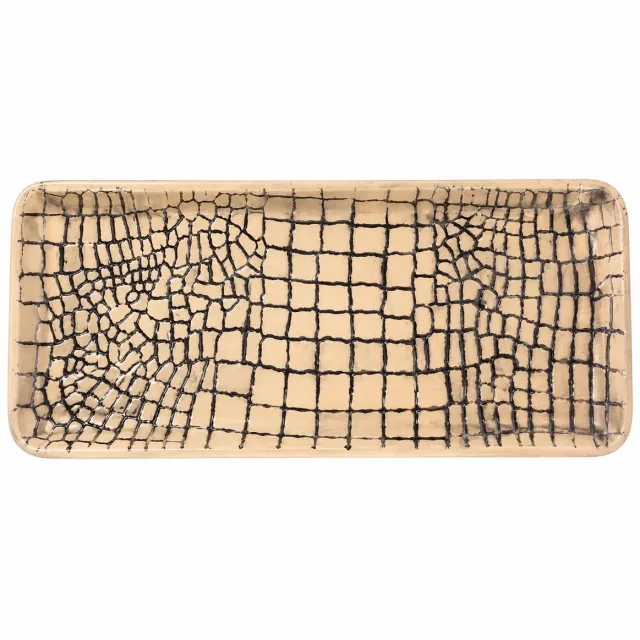 By Kohler Rechthoekig Dienblad -Yara-Croque 41x15x2 cm antiek messing