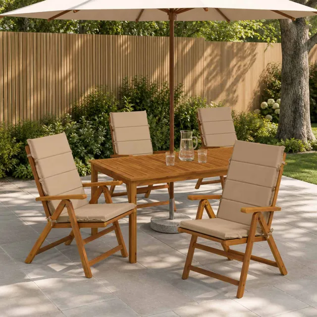 vidaXL Kussen voor stoel met hoge rug GEMERT 4 st 100% Polyester Zand Grijs