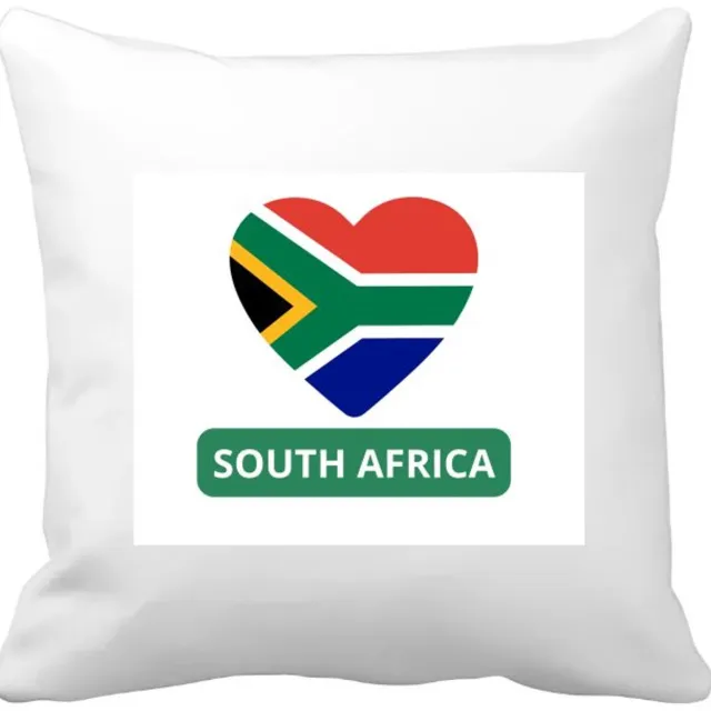 Akyol zuid afrika vlag hartje Kussen hoes - Zuid afrika - reizigers - toerist - verjaardagscadeau - souvenir - vakantie - kado - 40 bij 40 cm Multicolor
