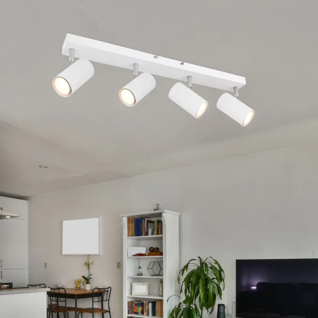 Globo Lighting Plafondlamp Spot 4 vlammen Plafondspot wit woonkamer met draaibare spots, metaal, 4x GU10, LxBxH 56x6x12