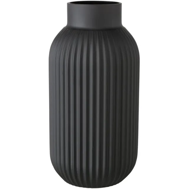 Unyqoos Elegante zwarte vaas met mat oppervlak voor modern interieurdecor, 30cm, Glas
