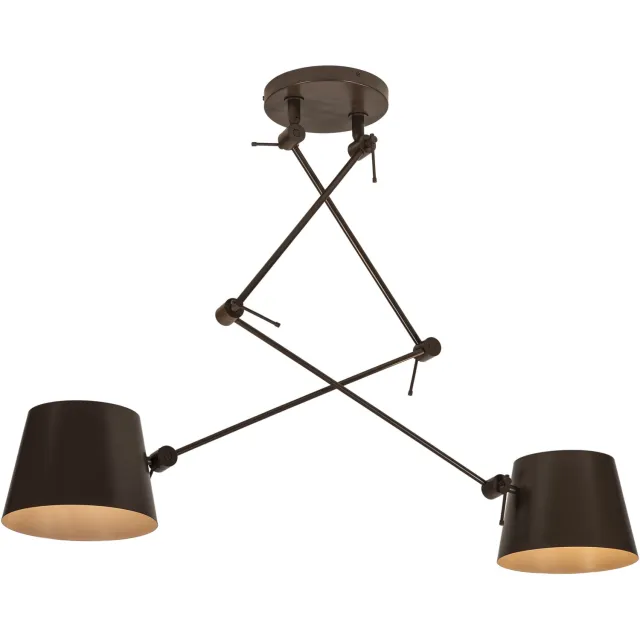 Lumidora Plafondlamp 75754 - Plafonniere - CANNES - 2 Lichts - E27 - Bruin - Metaal