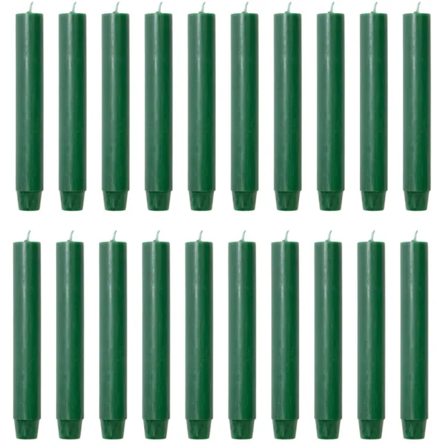 Rustik Lys chique mooie dinerkaarsen pak van 20 stuks 2.6 x 18 cm in de kleur Jachtgroen