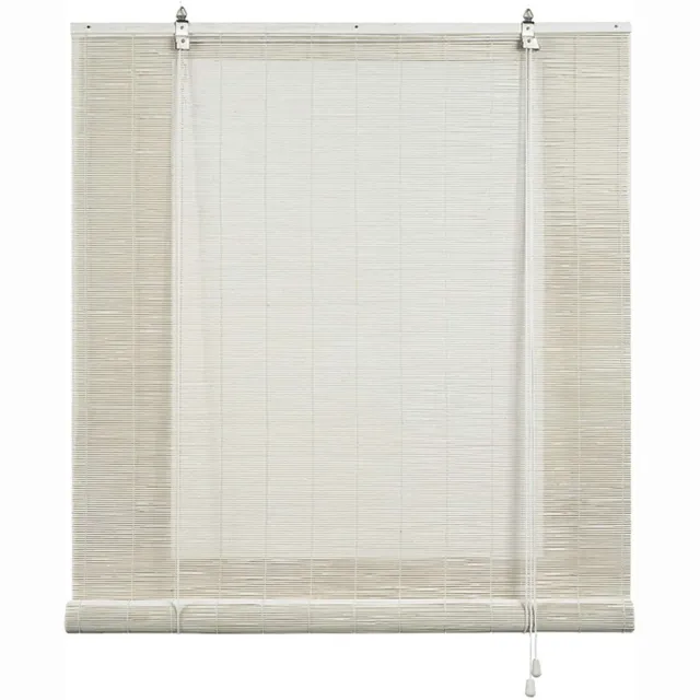 Storesdeco Bamboe rolgordijn voor binnen en buiten - Wit, 150x175 cm White