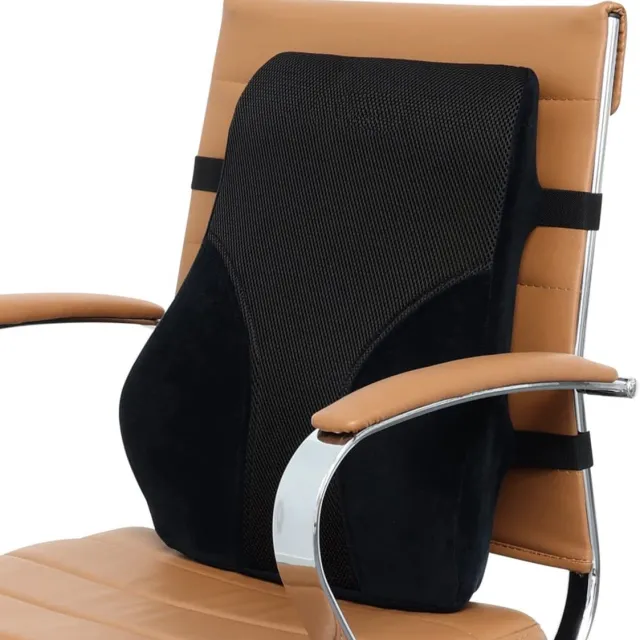 Ibenzoa Ergonomisch Rugkussen voor Optimale Ondersteuning en Comfort tijdens Langdurig Zitten zwart