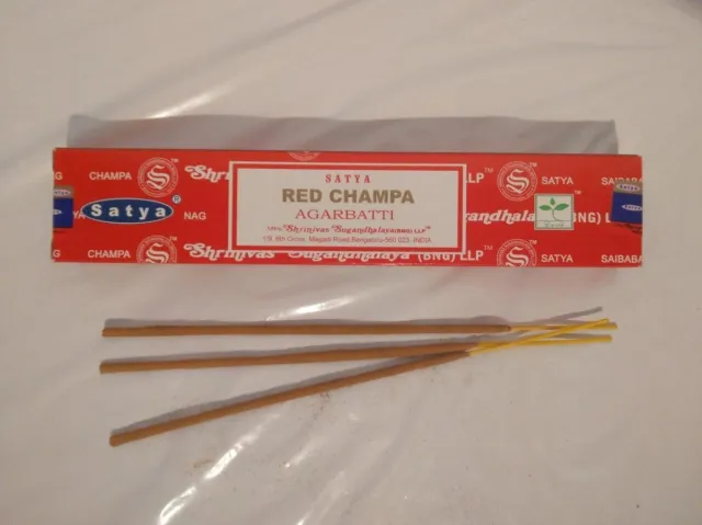 Satya Red Champa Wierookstokjes 3 pakjes 36 stokjes Wierook Bruin