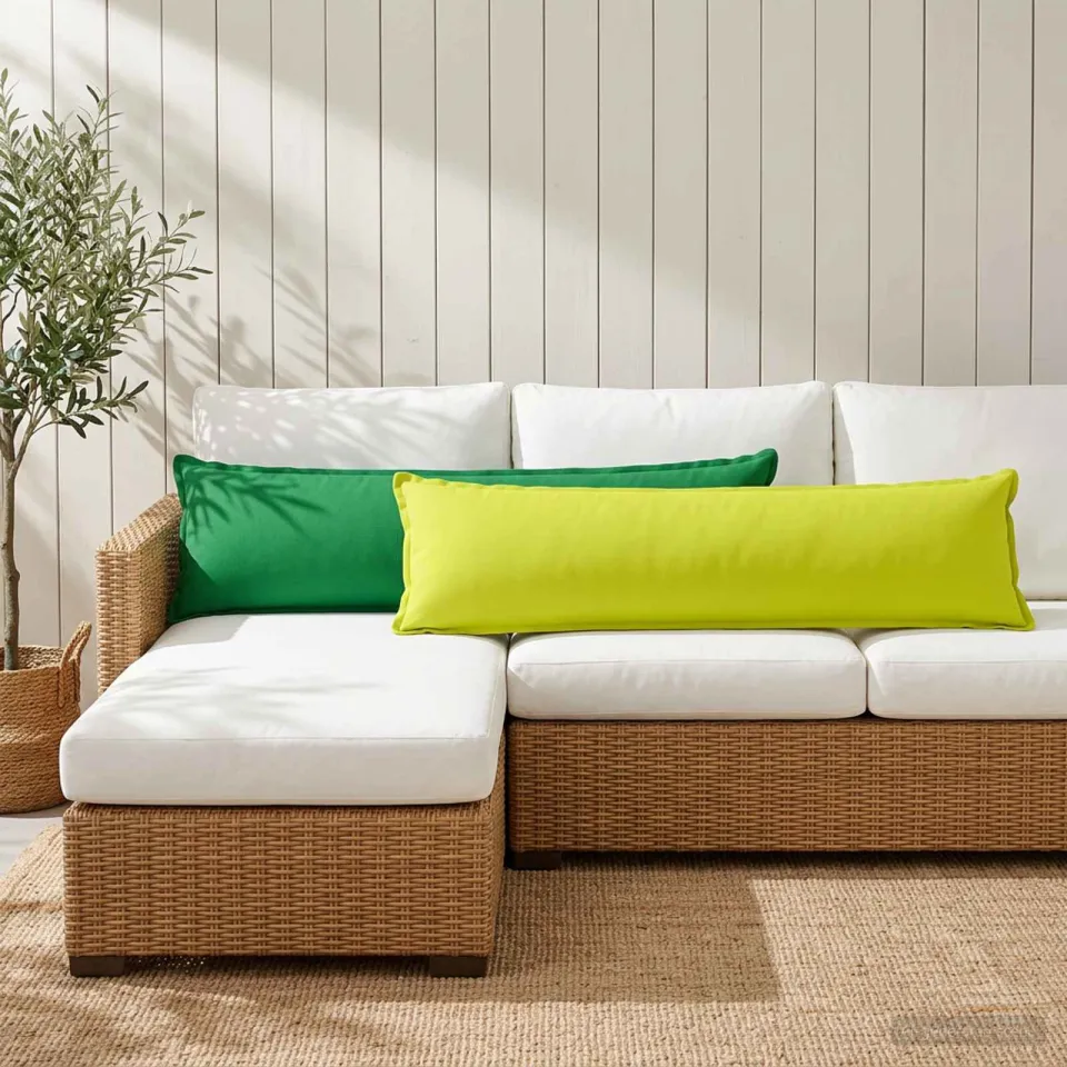 vidaXL Dekenkussen - 2 - st - HOUTEN - Heldere - Groen. - 40 - x - 145 - cm - Polyester, foto 2
