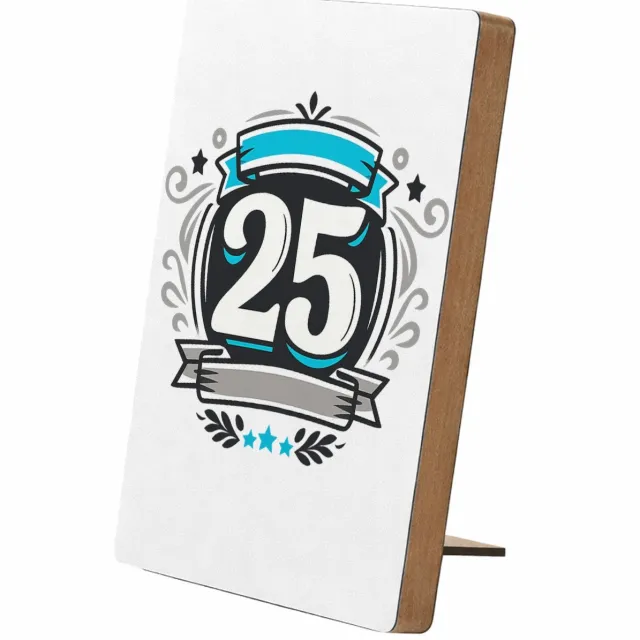 Mr Cadeautjes Glasframe/MDF 12,7 x 17,8 - design Retro embleem met een groot jaartal en sportieve omlijsting | cadeau Wit