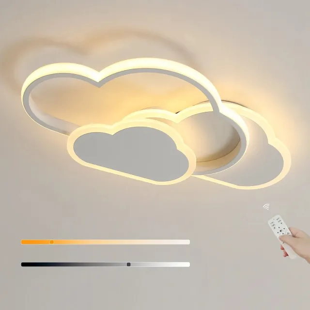 Archi Plafondlamp – Lamp - Cloud Lamp - LED - Dimbaar met Afstandsbediening – 3000-6500K Instelbaar – Modern Wit Design – 32W