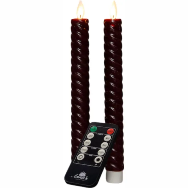 Annas Collection Dinerkaars swirl wax led bewegende vlam met afst... rood