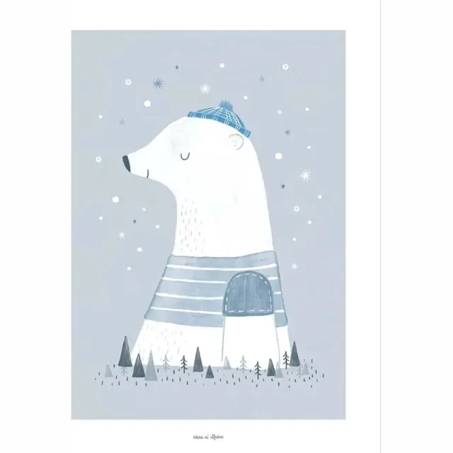 Lilipinso poster Olaf ijsbeer grijs wit