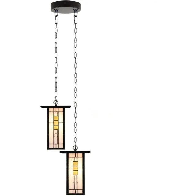 Coloured by Art Tiffany Kroonluchter So Long Frank Lloyd Wright 2 - Art Deco Trade Lichtgroen
