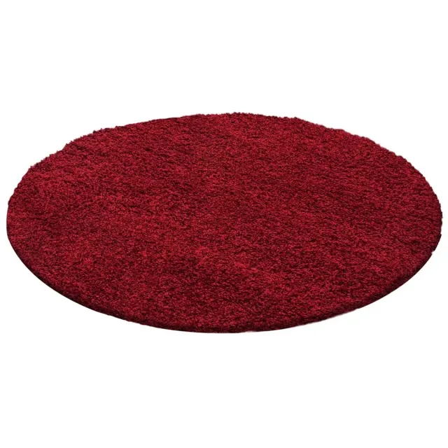 Dutch XXL Rond Hoogpolig Vloerkleed | Tapijt | Shaggy | Life | Uni | Rood | 200x200 cm