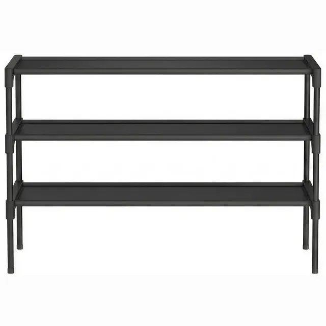Songmics Schoenenrek - Schoenenrek met 3 Lagen - Metalen Frame - Ruimtebesparend voor Hal of Gang Inktzwart