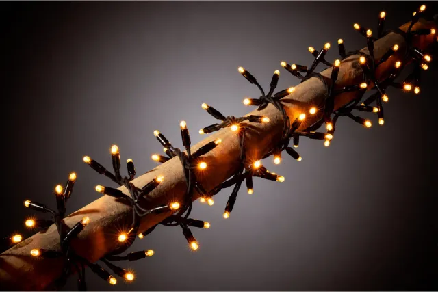 Blynx Koppelbare Clusterverlichting Buiten - 10 meter - 480 LED lampjes - Klassiek Warm Wit - Zwart snoer - IP67 - incl. startkabel