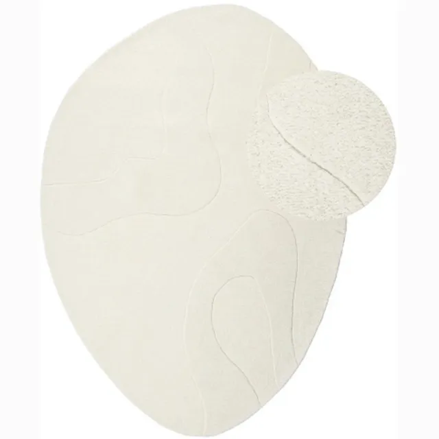 By fonQ Curves Vloerkleed - Naturel - Organisch - 160 x 230 cm Off-white