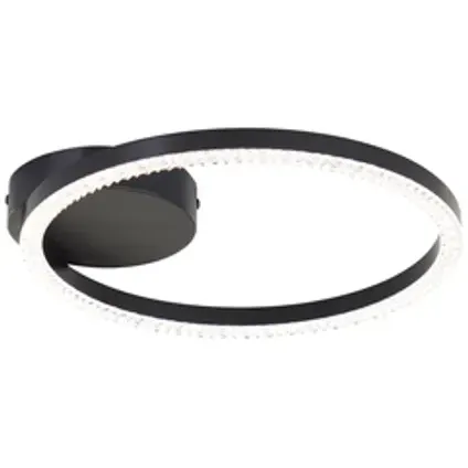 Brilliant Plafondlamp Aurelia Zwart Kristaleffect Koel Wit 12w